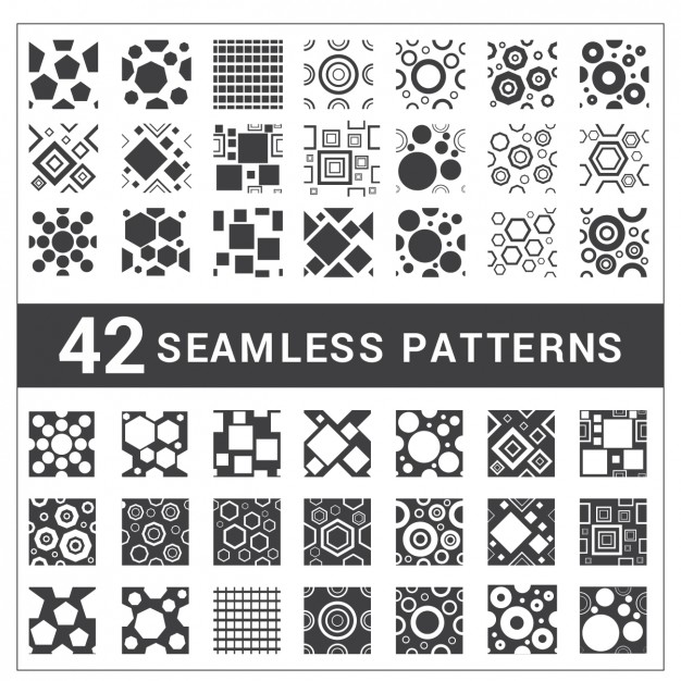 Seamless patterns black and white