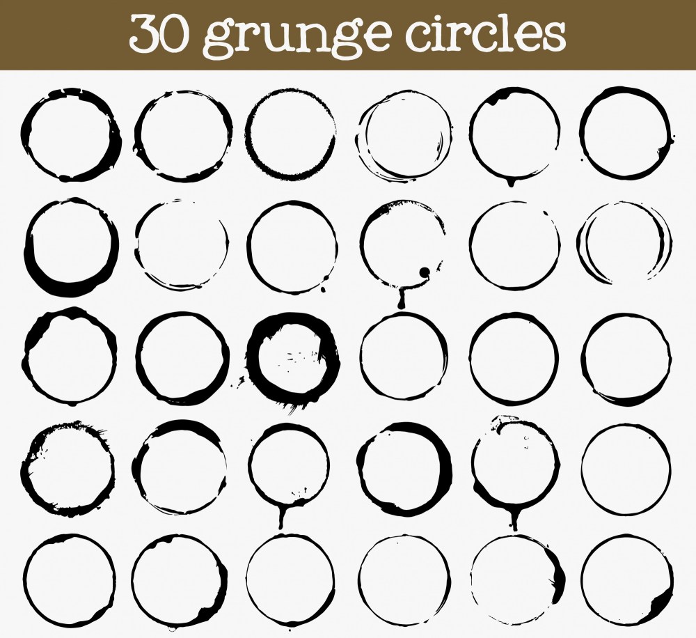 Set of 30 grunge circle textures