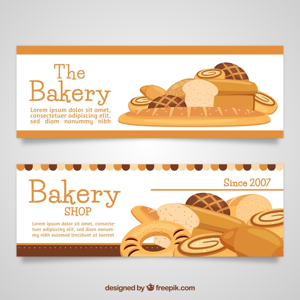 Set of bakery banners 