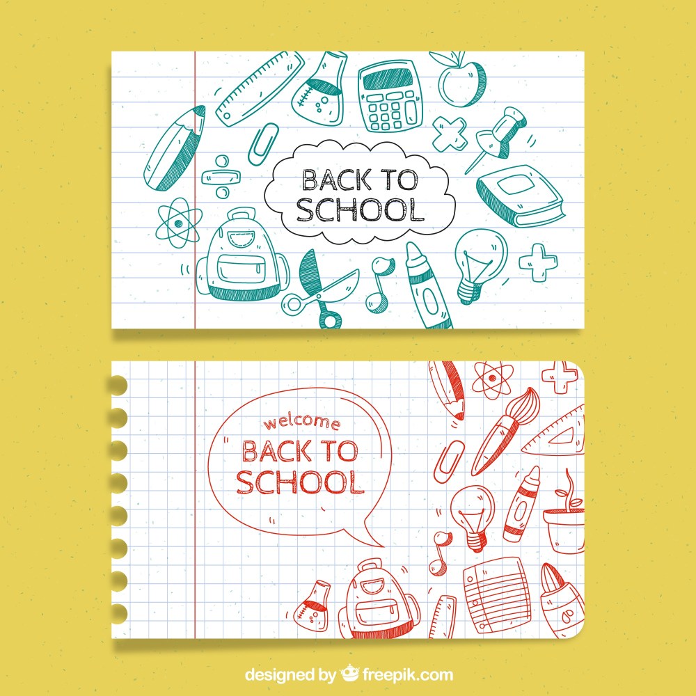 Set of banners with drawings