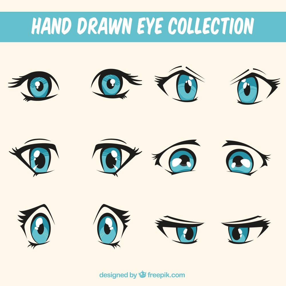 Set of beautiful hand drawn looks