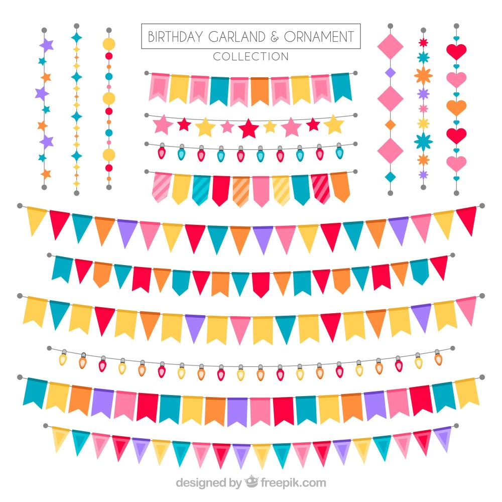 Set of birthday garlands with great designs