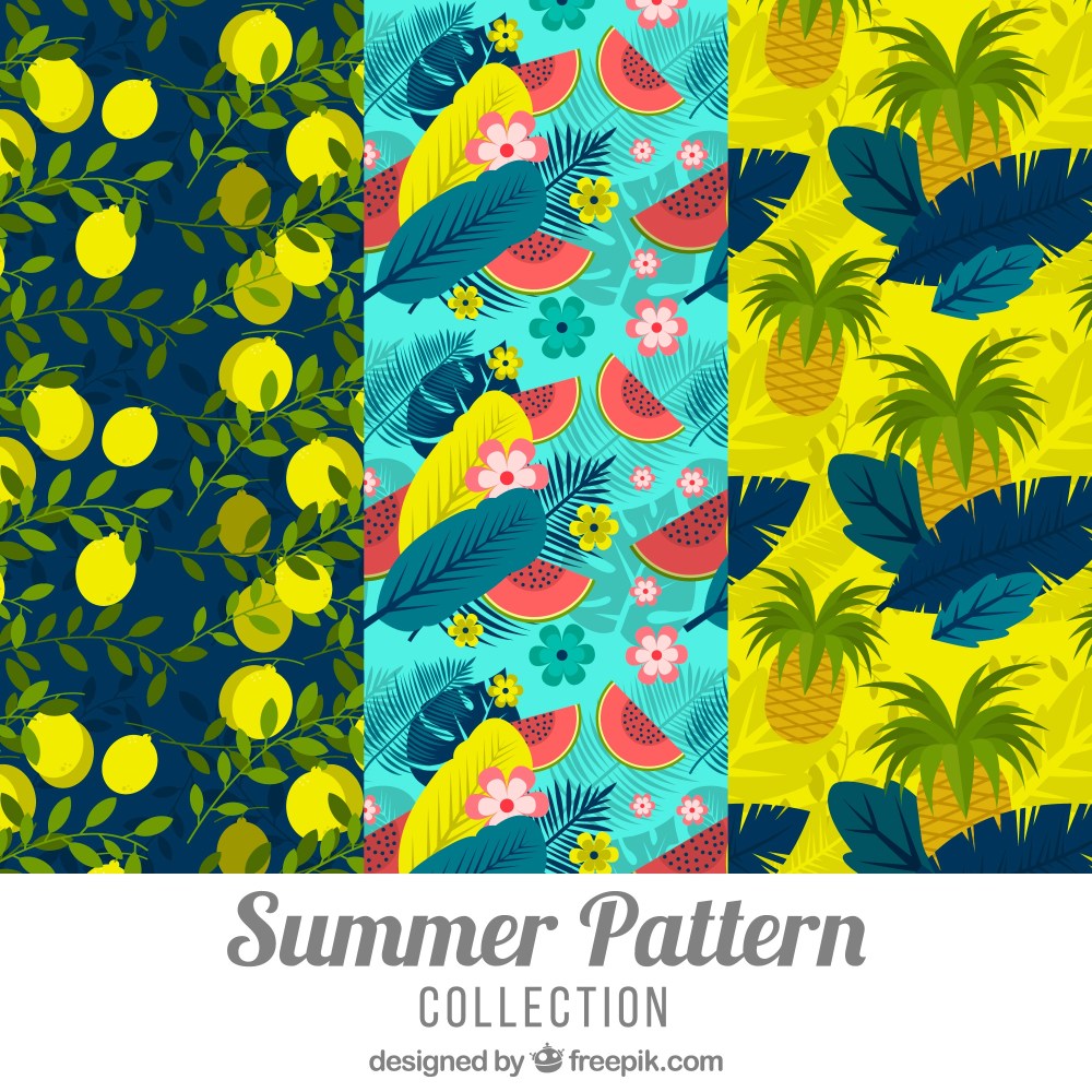 Set of cheerful summer patterns