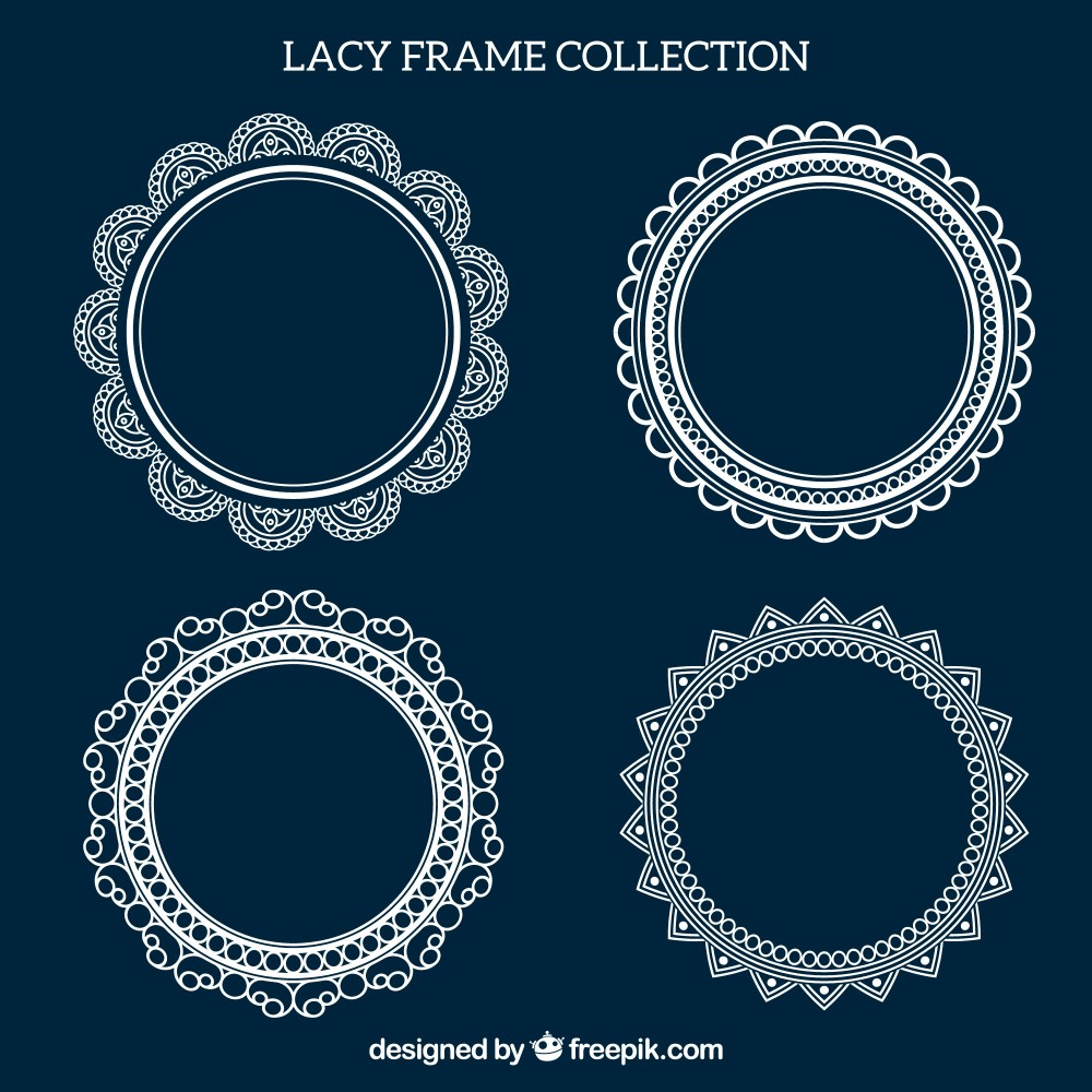 Set of four vintage lace frames