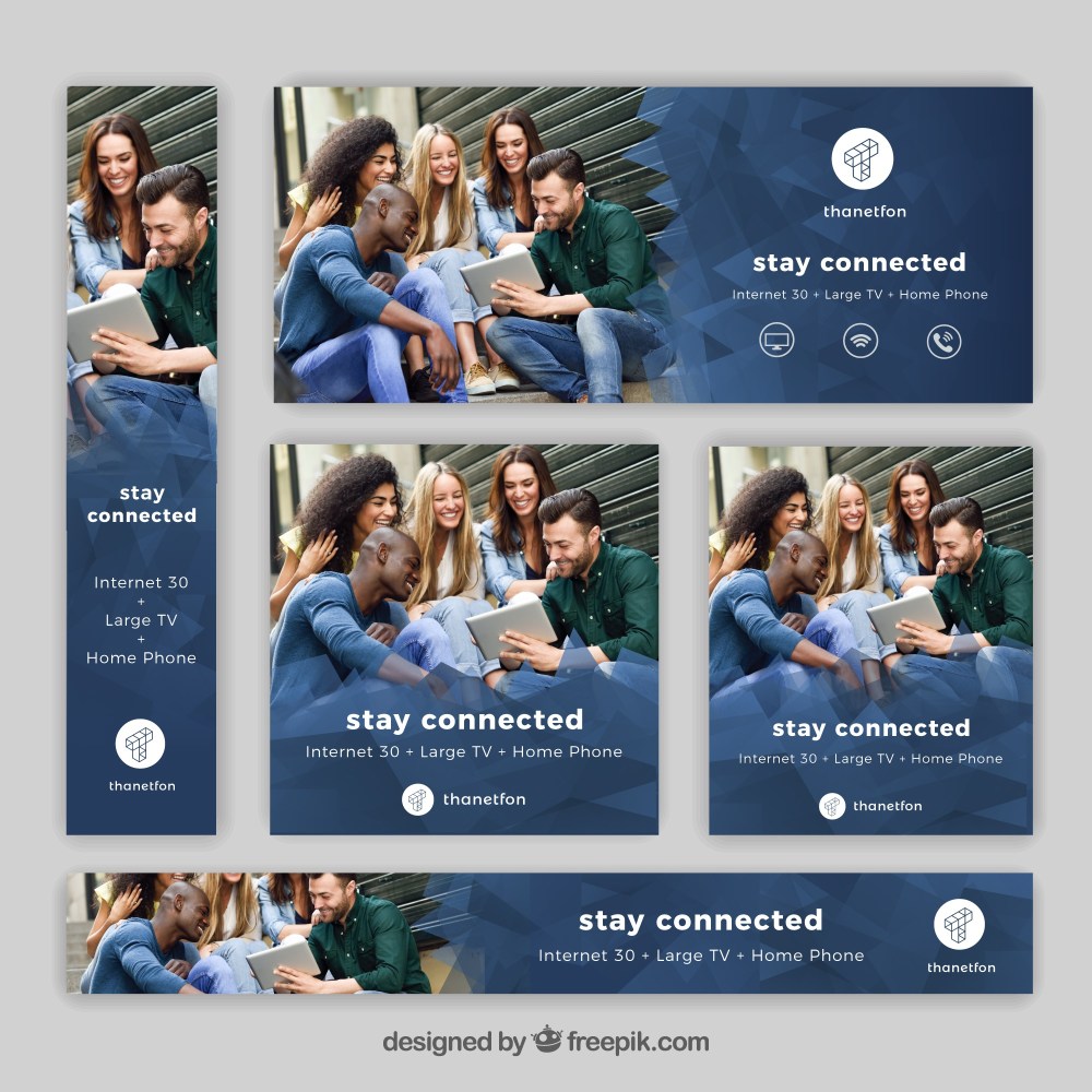 Set of internet and telephony banners