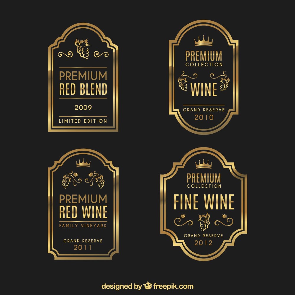 Set of luxurious wine labels