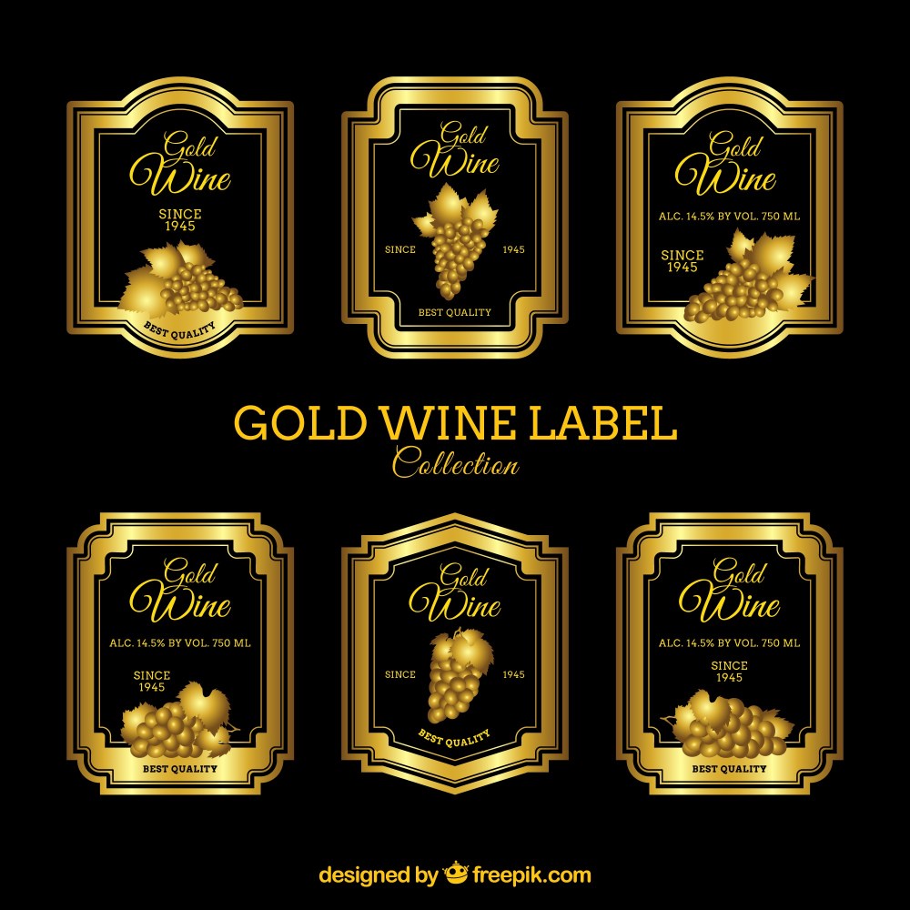 Set of luxury wine labels