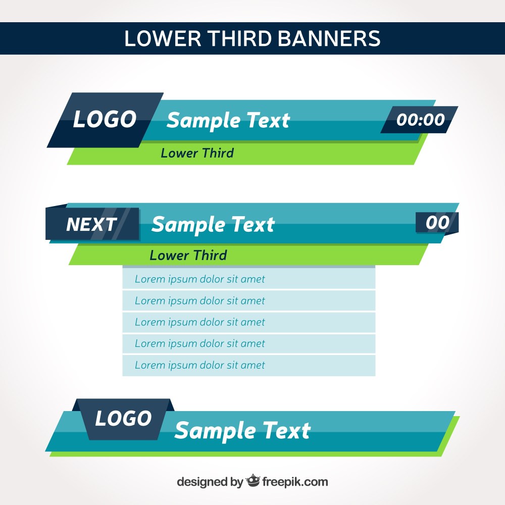 Set of modern lower third banners