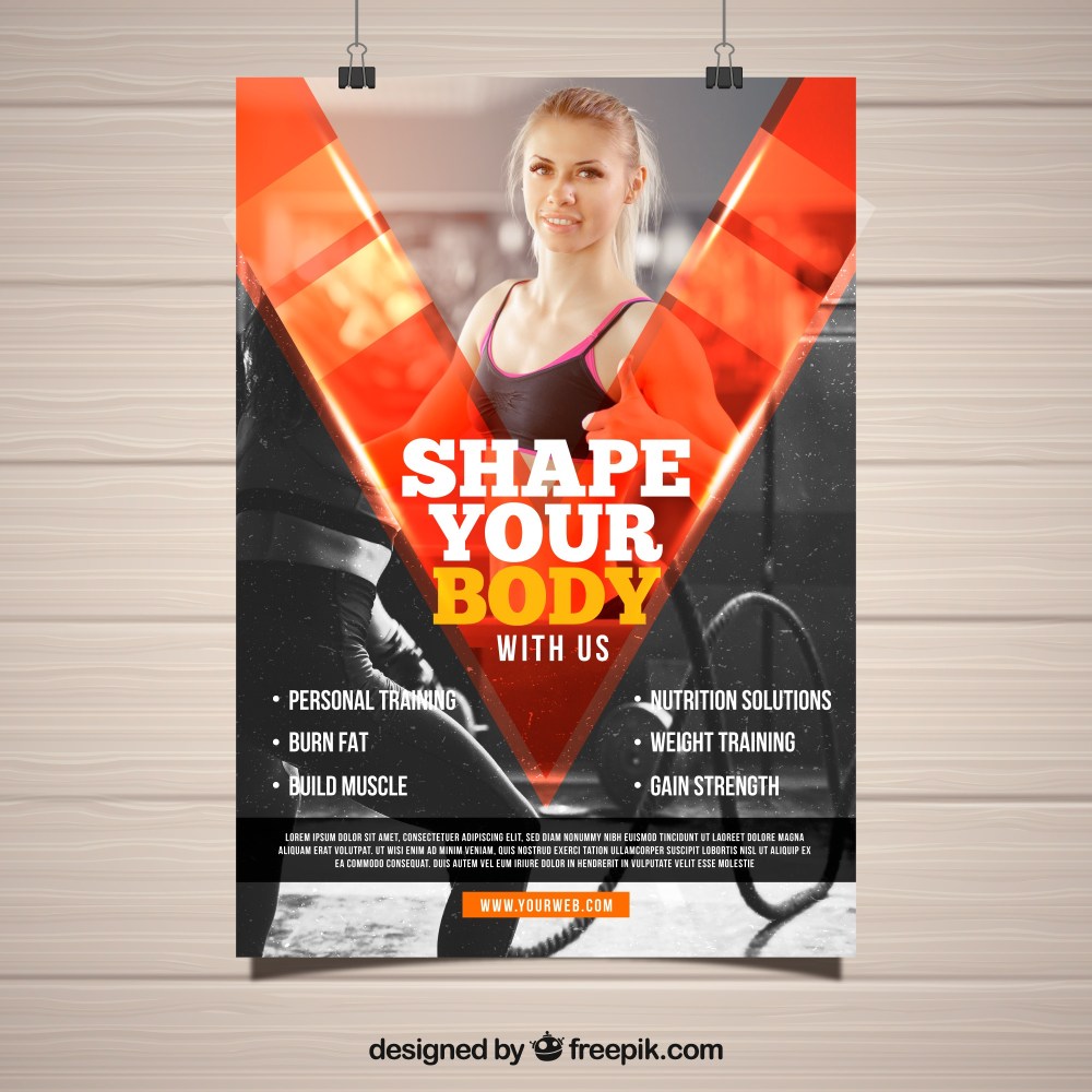 Shiny modern gym flyer template