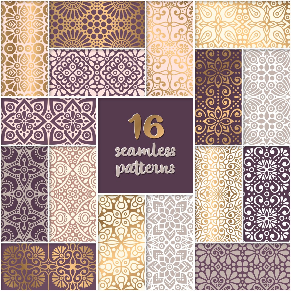 Shiny seamless pattern collection