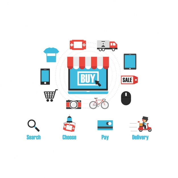 Shopping online icons collection