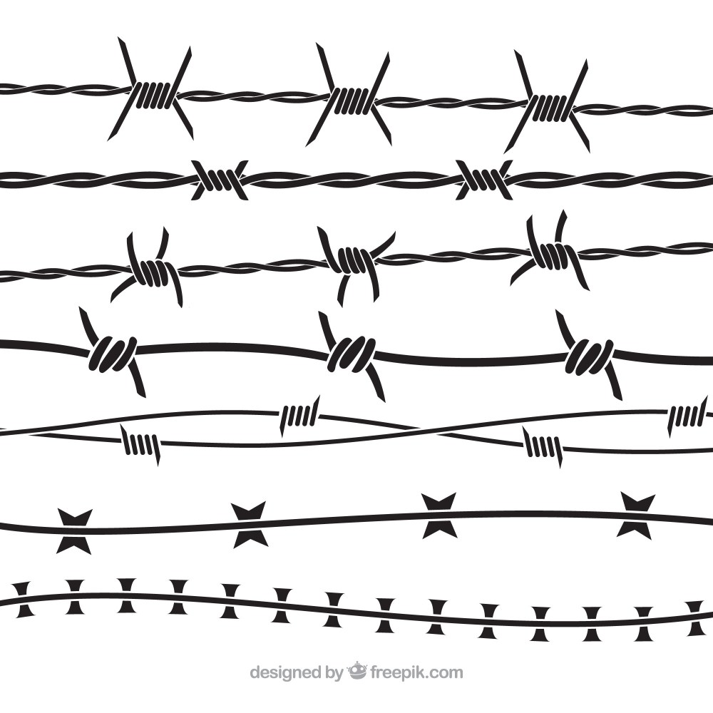 Silhouette barbed wire collection
