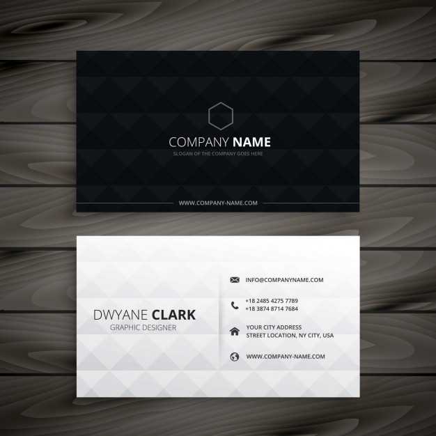 Simple black and white diamond business card