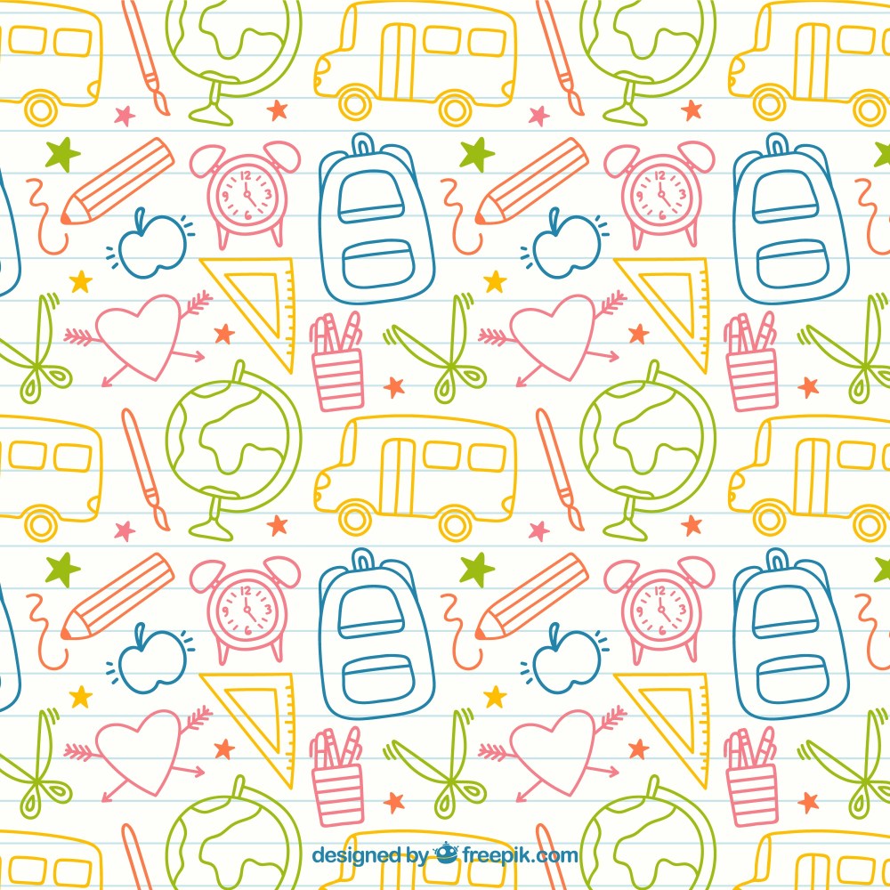 Sketches school elements pattern