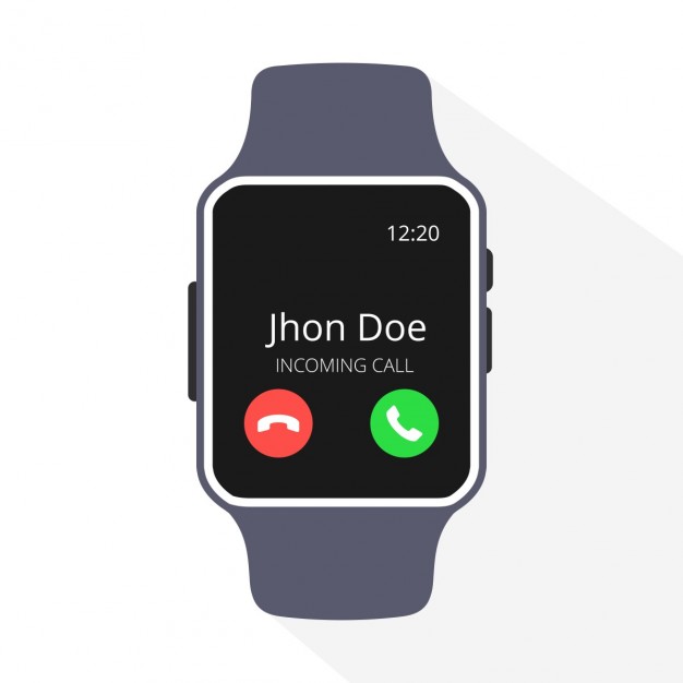 Smartwatch with incoming call on display