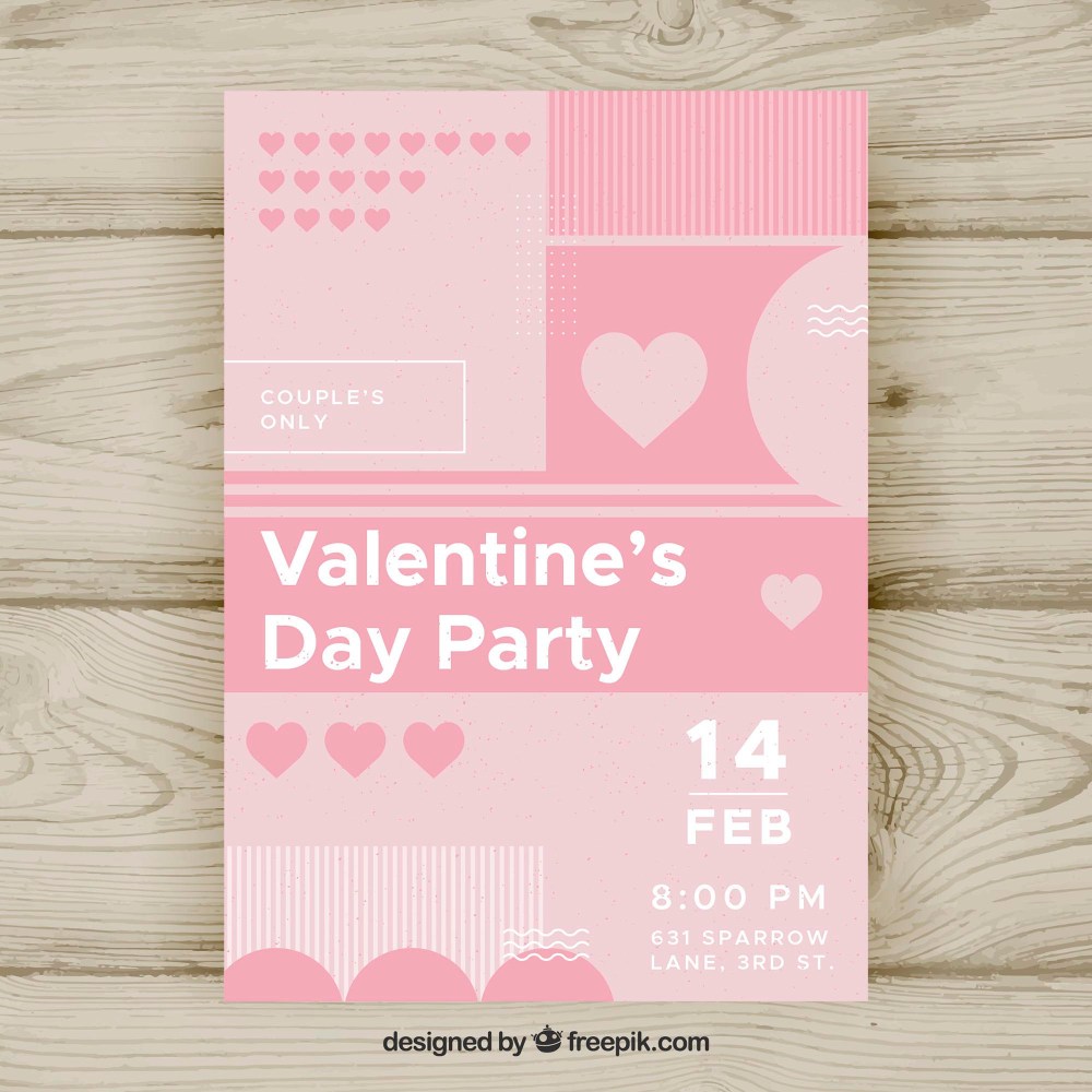 Smooth pink valentine flyer design