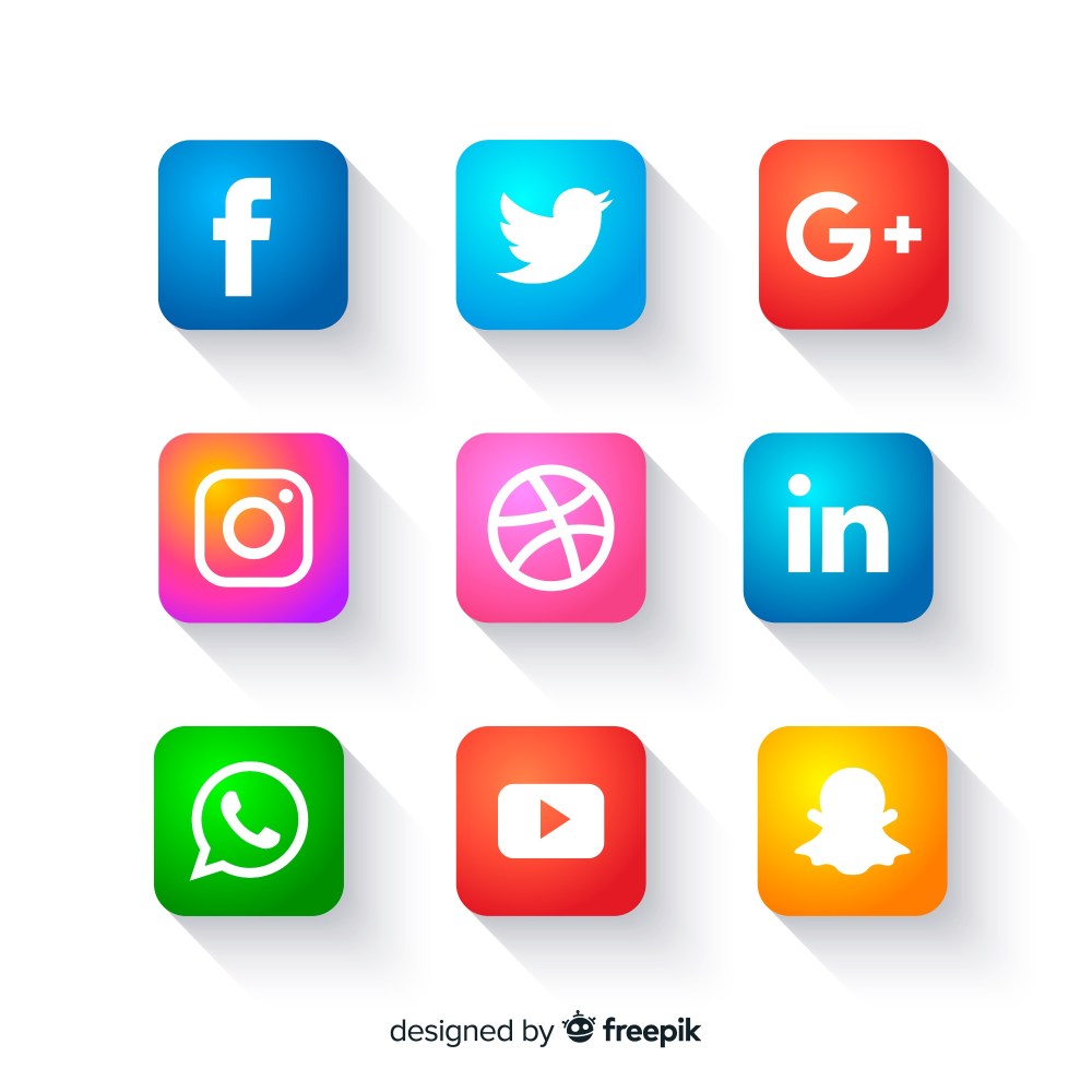 Social media icons buttons