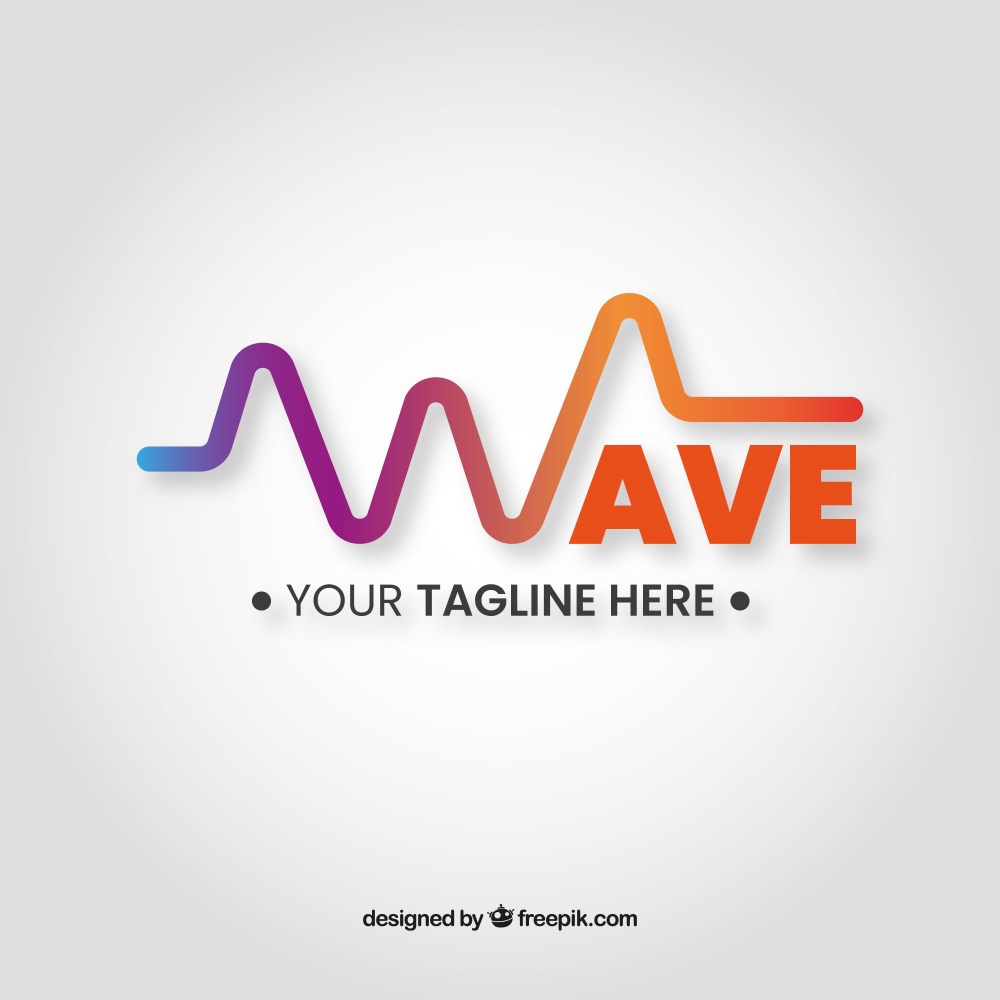 Sound wave logo with flat design