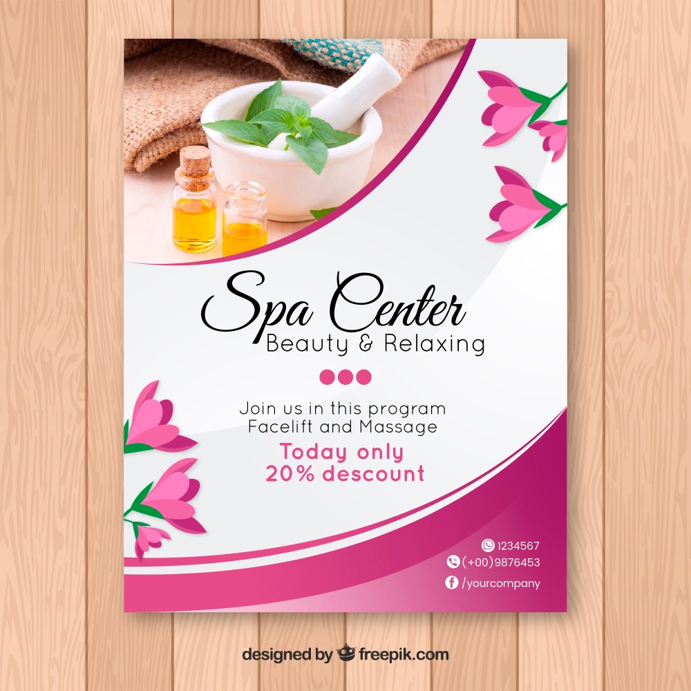 Spa center poster template