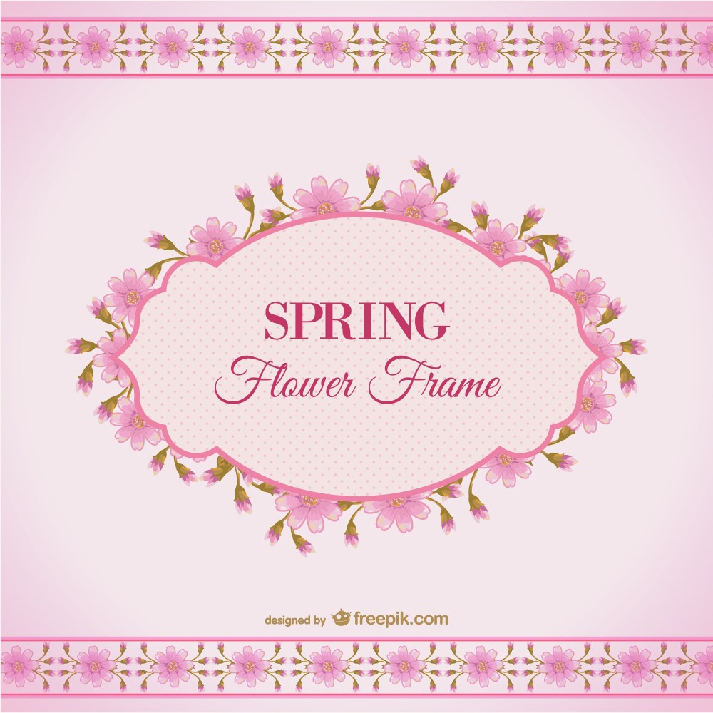 Spring flower frame