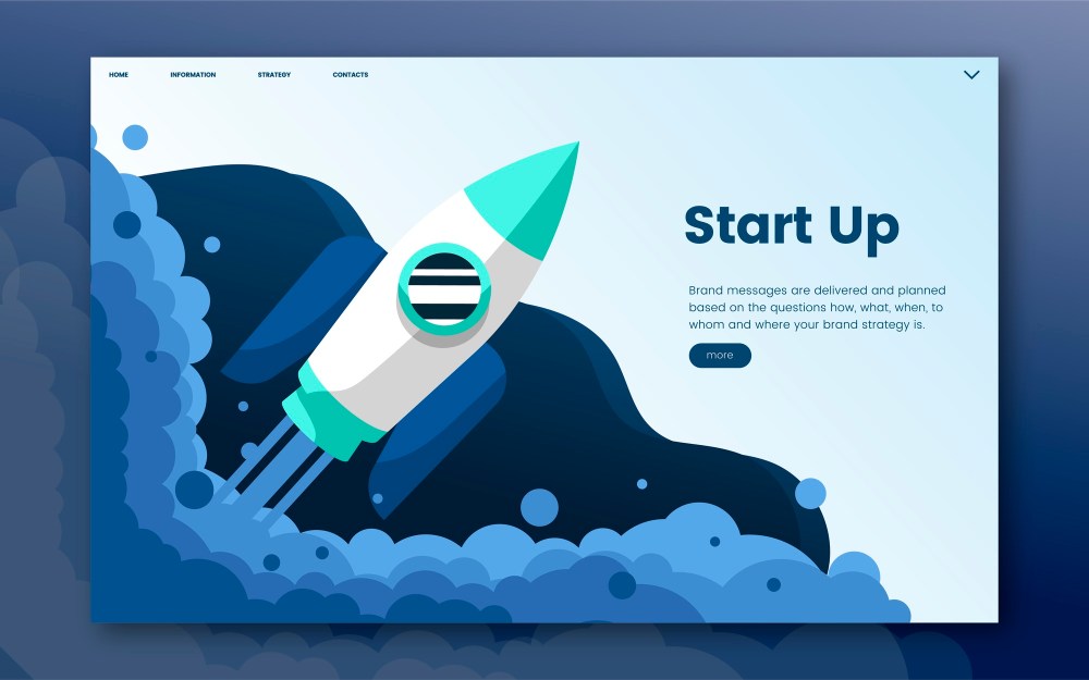 Start up informational website graphic
