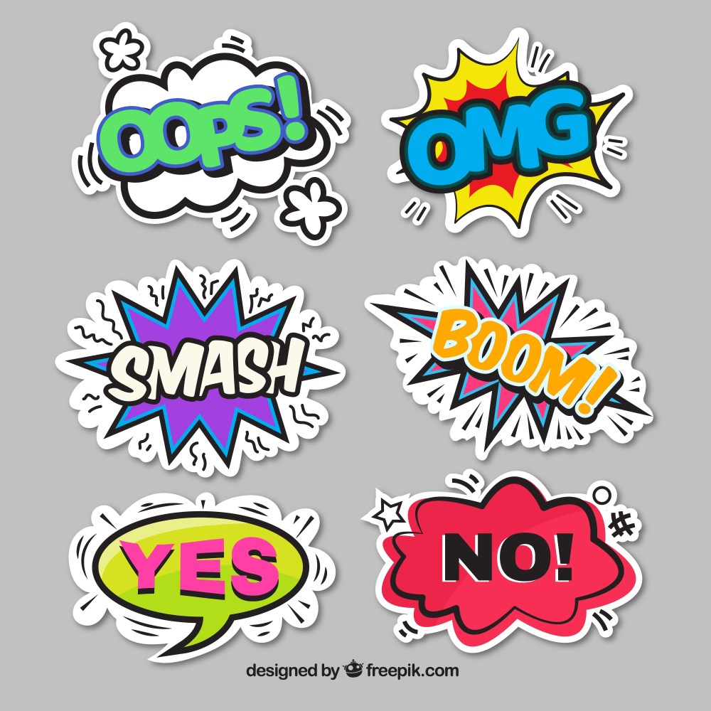 Sticker collection in comic style