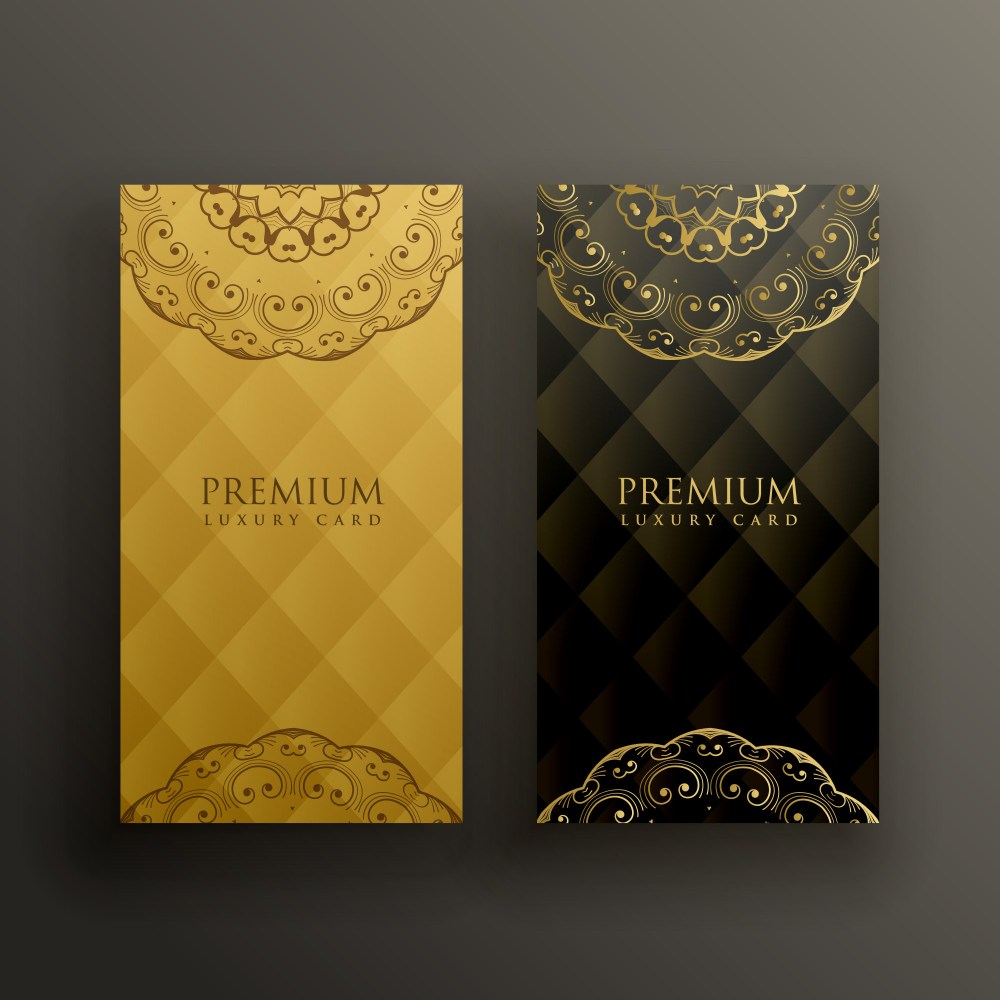 stylish mandala premium golden card design
