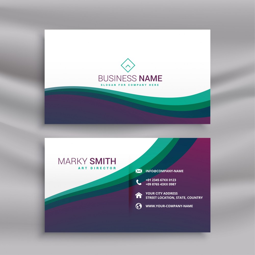 Stylish modern wavy business card design