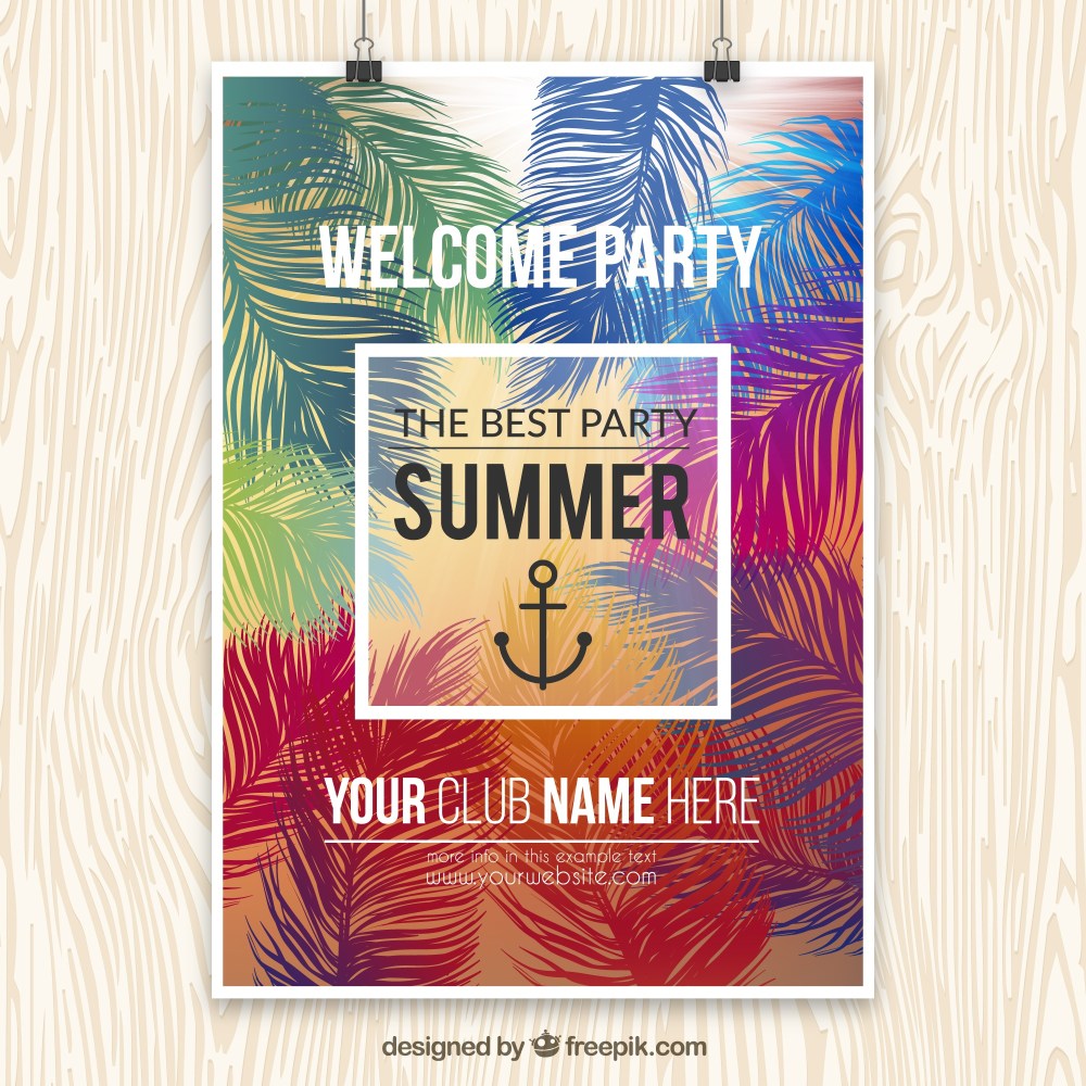 Summer party poster template