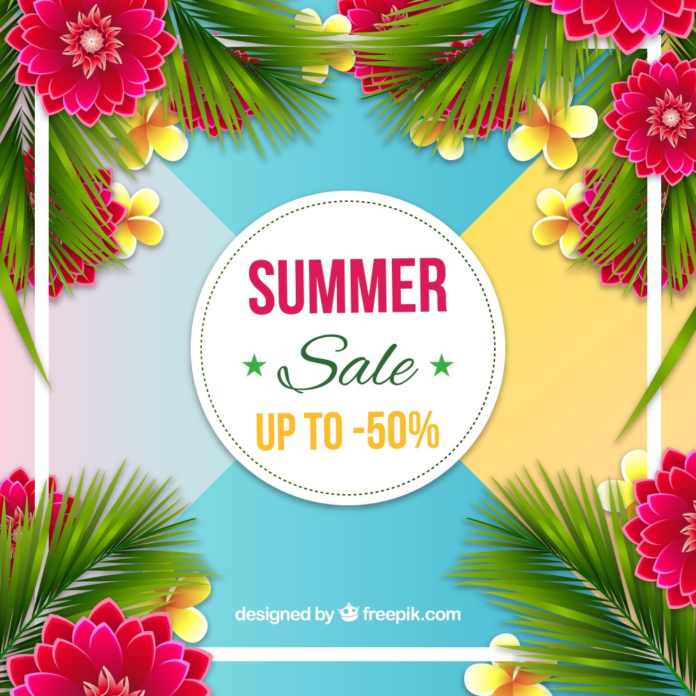 Summer sale background in realistic style