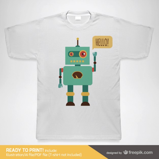 T-shirt with a robot