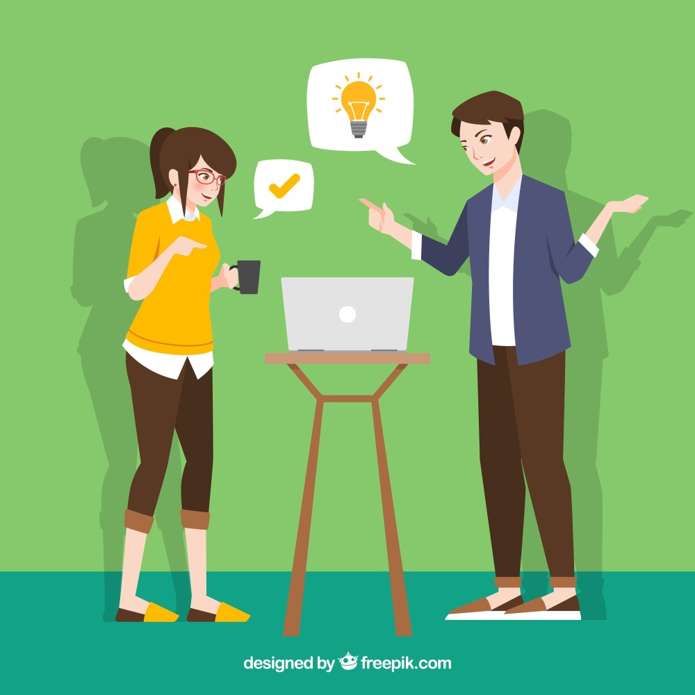Team work background in flat style
