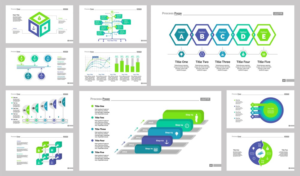 Ten Management Slide Templates Set