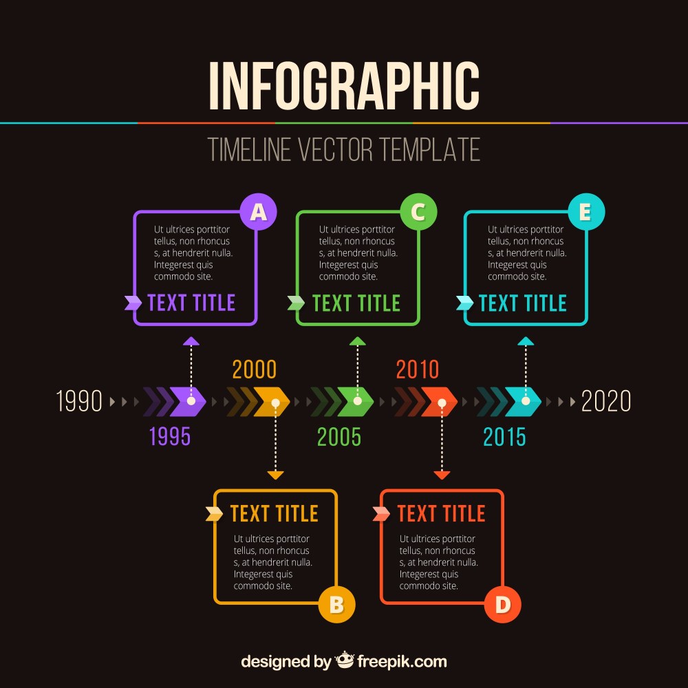 Timeline infographic with colorful options