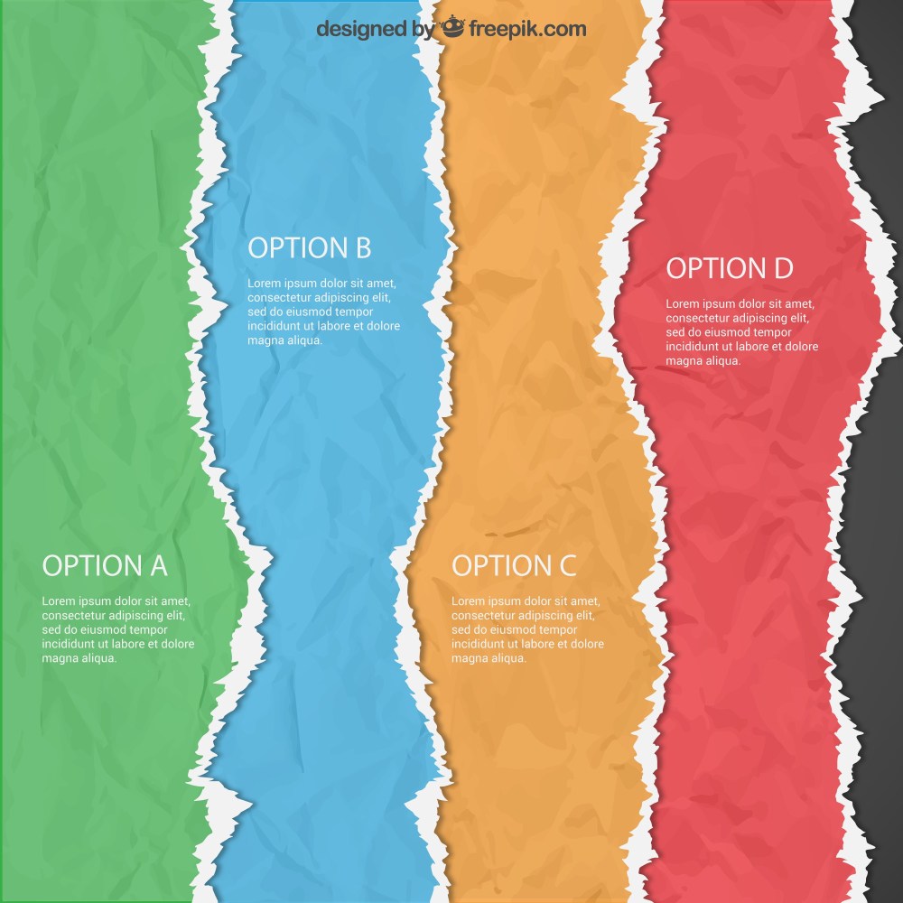 Torn paper infographic