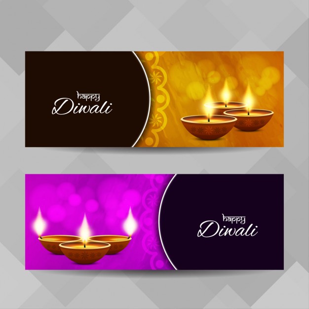 Two elegant banners for diwali