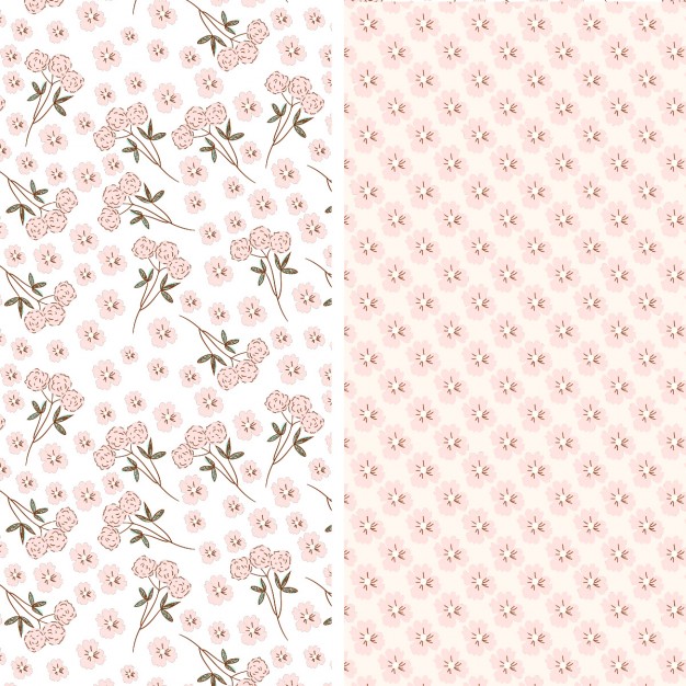 Two pink flowers patterns 