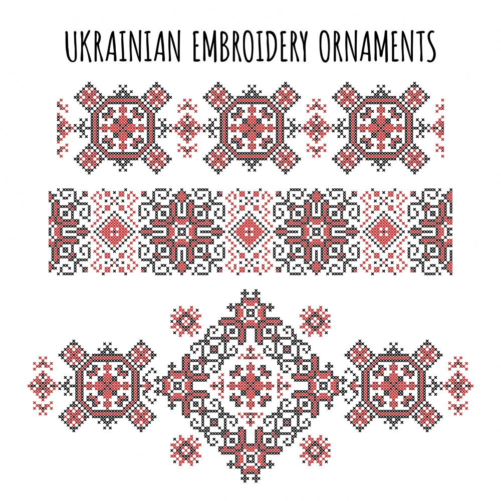 Ukrainian embroidery ornaments