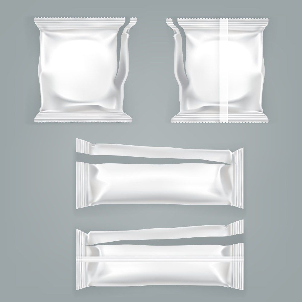 Unfolded food plastic package vector  template
