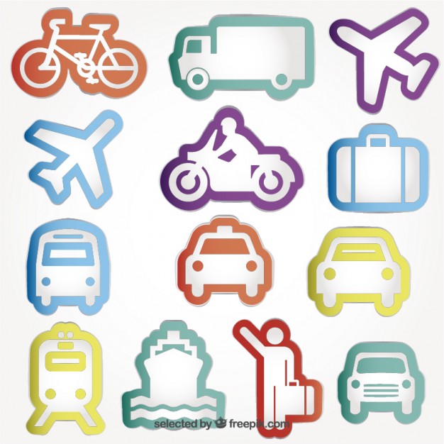 Variety of transport icons