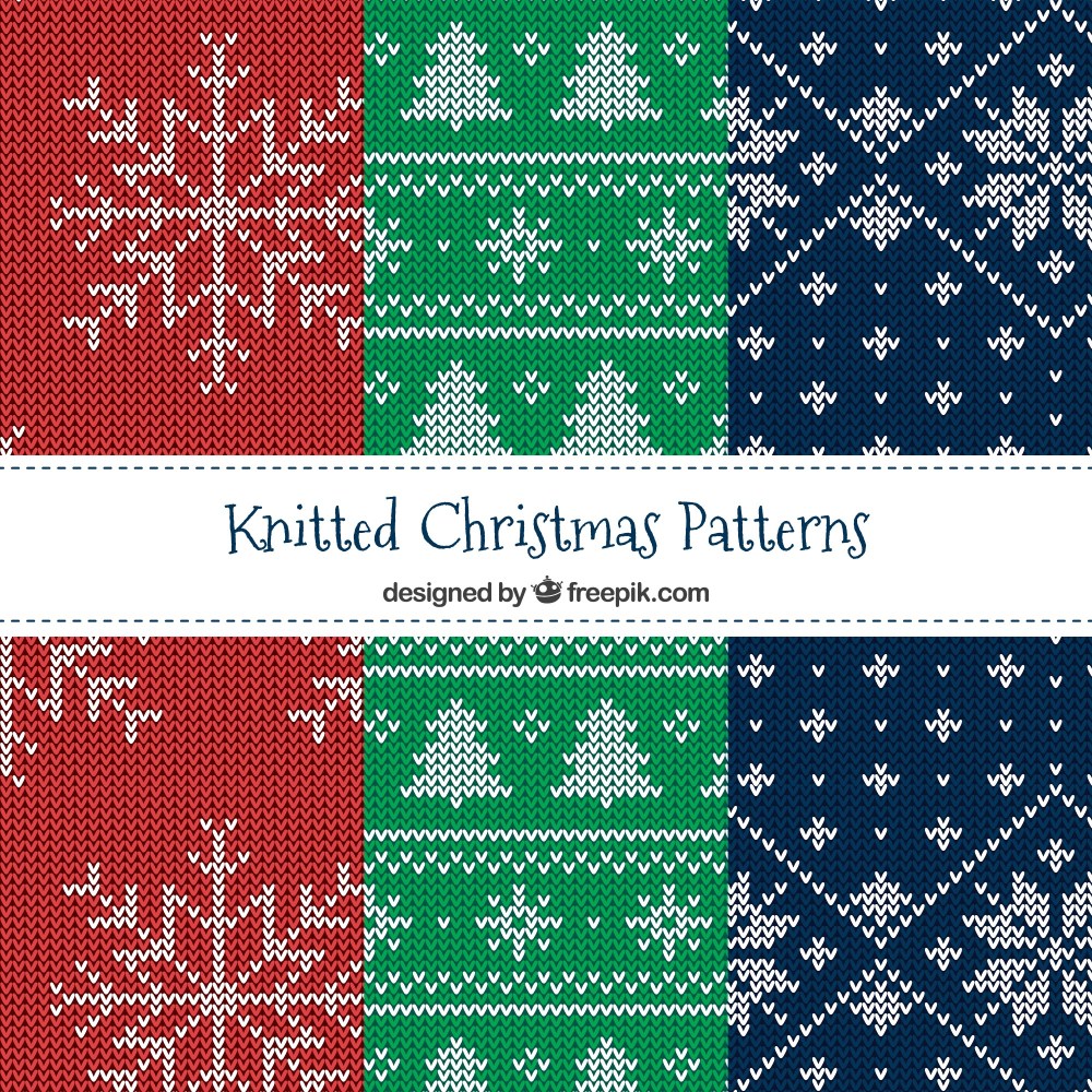 Various knit christmas patterns