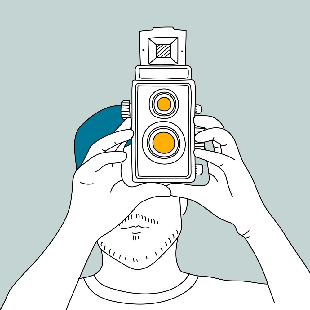 Vector of analog film camera
