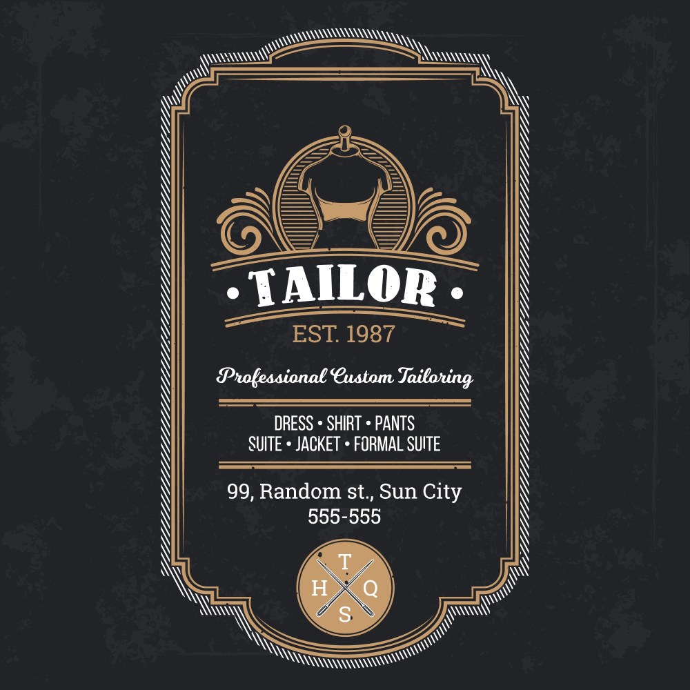 Vector tailor emblem, signage
