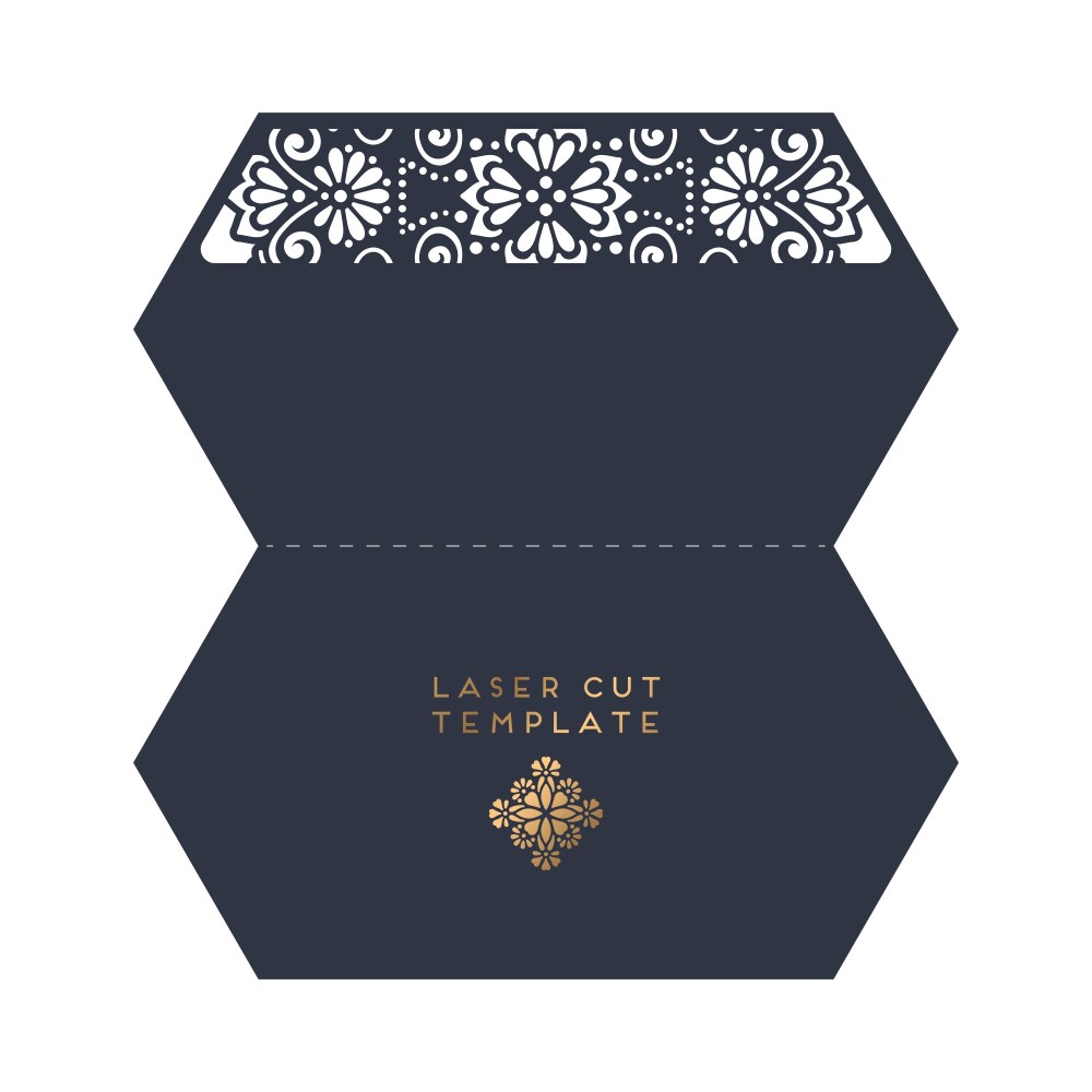 Vector wedding card laser cut template