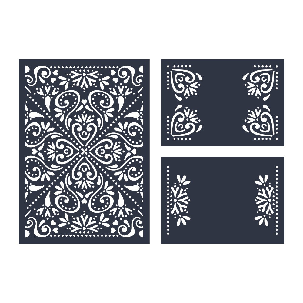 Vector wedding card laser cut template