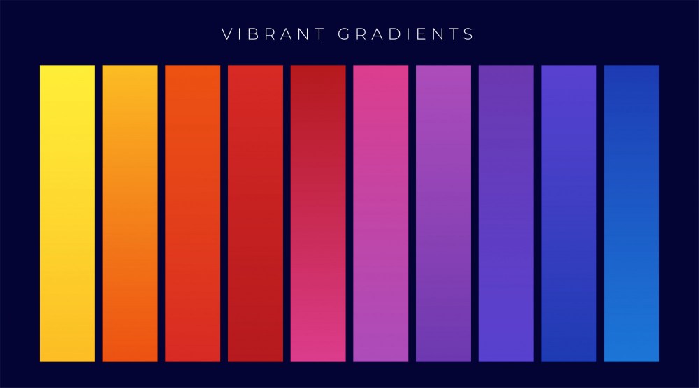 vibrant colorful set of gradients