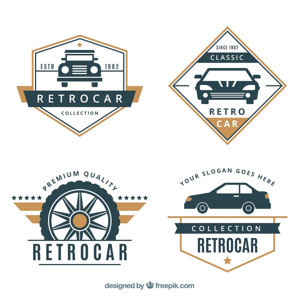 Vintage car logo collection