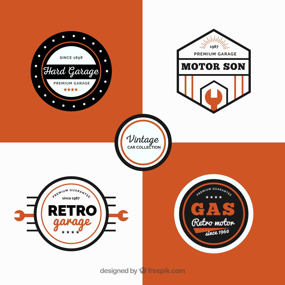 Vintage car logo collection