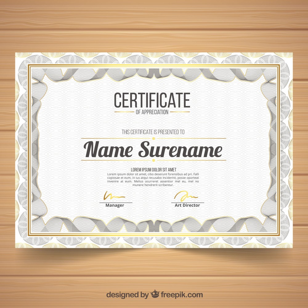 Vintage certificate border template