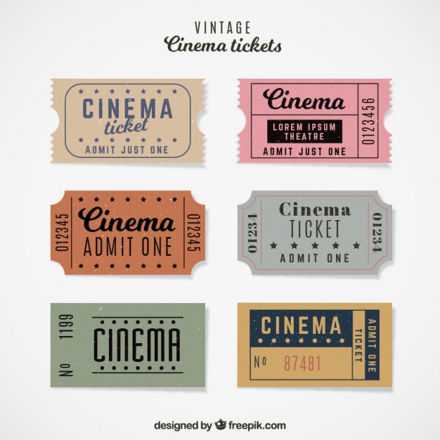 Vintage cinema ticket collection
